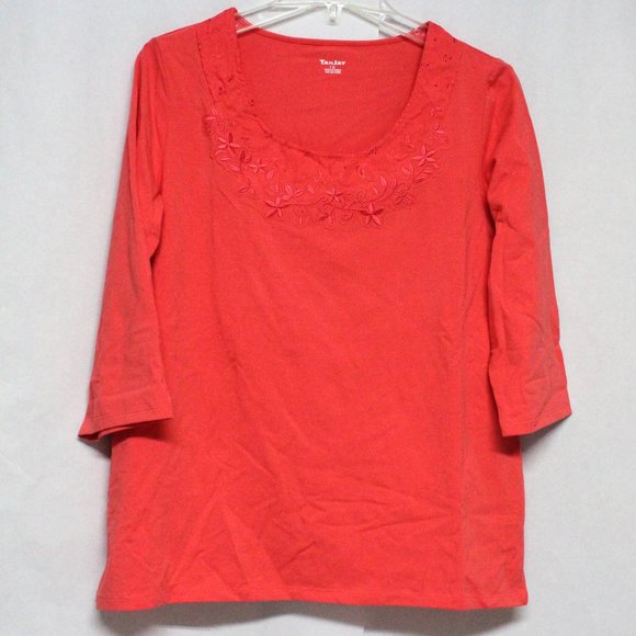 TanJay Papaya Color 1X Women's Pull Over Top - Picture 1 of 11